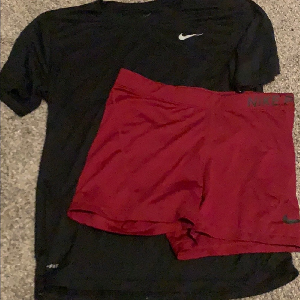 Nike shirt and shorts